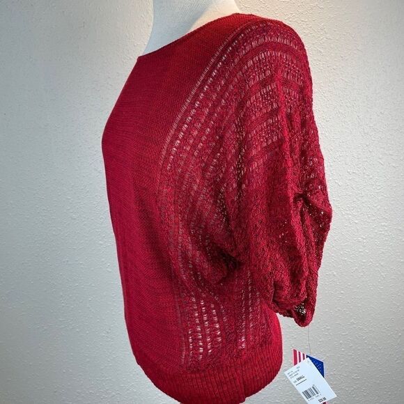 NWT JW Style Red Sweater Top Size S - Picture 3 of 8